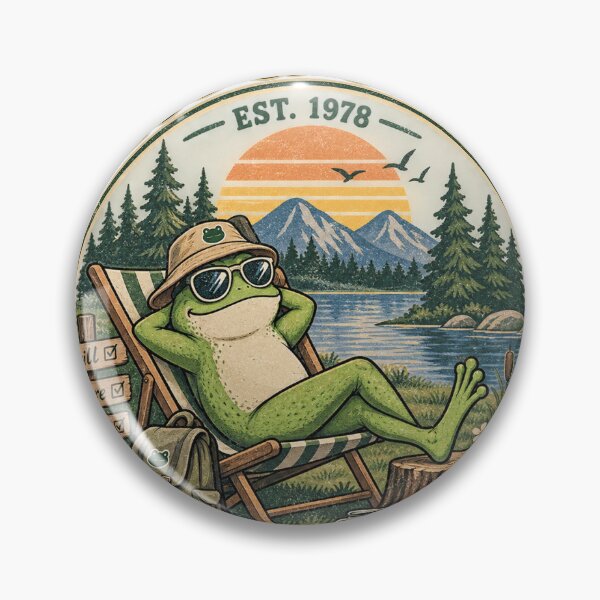Item preview, Retro Frog Club Est 1978 Vintage Camping Frog Design designed and sold by DESPOT07.