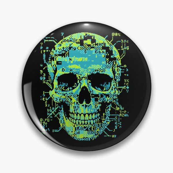 Item preview, ASCII Skull Glitch Art Pixel Code Hacker designed and sold by d247.