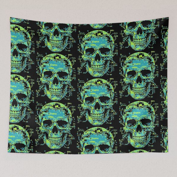 Item preview, ASCII Skull Glitch Art Pixel Code Hacker designed and sold by d247.