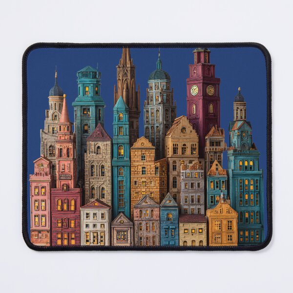 Item preview, Colorful European Old Town Buildings – Whimsical Architectural Cityscape designed and sold by casualnature.