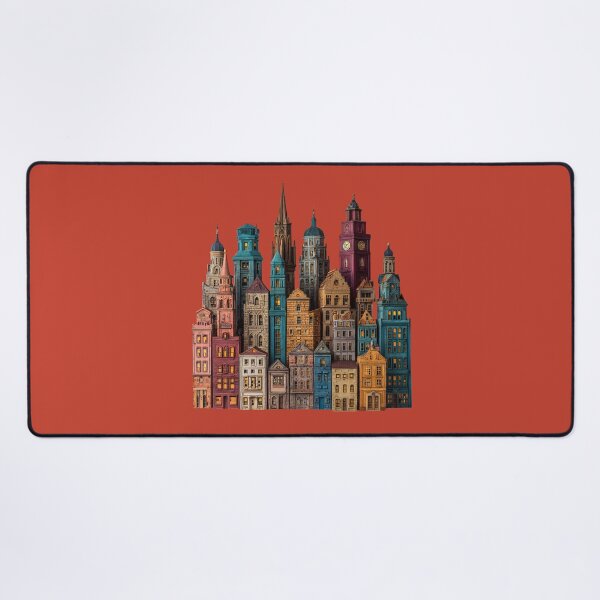 Item preview, Colorful European Old Town Buildings – Whimsical Architectural Cityscape designed and sold by casualnature.