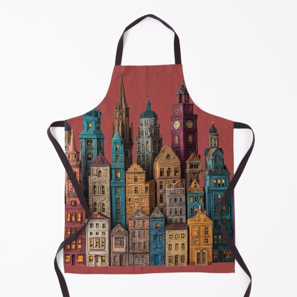 Item preview, Colorful European Old Town Buildings – Whimsical Architectural Cityscape designed and sold by casualnature.
