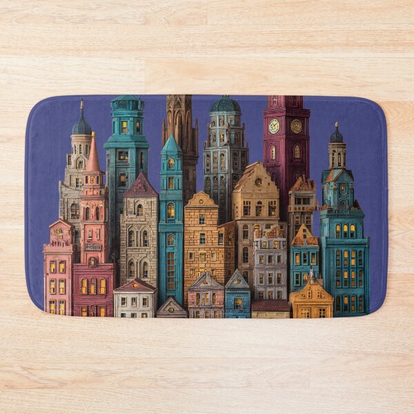 Item preview, Colorful European Old Town Buildings – Whimsical Architectural Cityscape designed and sold by casualnature.