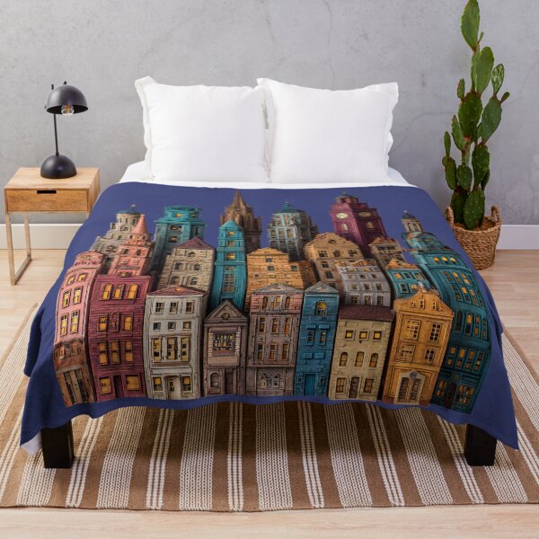 Item preview, Colorful European Old Town Buildings – Whimsical Architectural Cityscape designed and sold by casualnature.