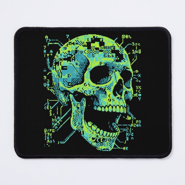 Item preview, Cyber Skull ASCII Pixel Art Hacker Programmer designed and sold by d247.