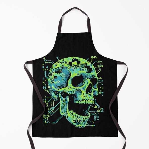 Item preview, Cyber Skull ASCII Pixel Art Hacker Programmer designed and sold by d247.