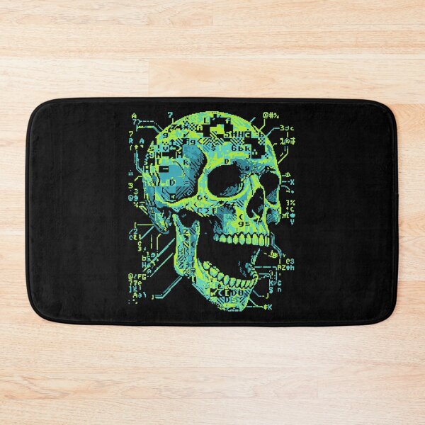 Item preview, Cyber Skull ASCII Pixel Art Hacker Programmer designed and sold by d247.