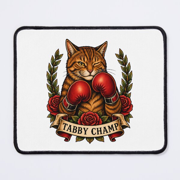 Item preview, Tabby Champ Boxing Cat Tattoo designed and sold by Old's Cool Cat Studio.