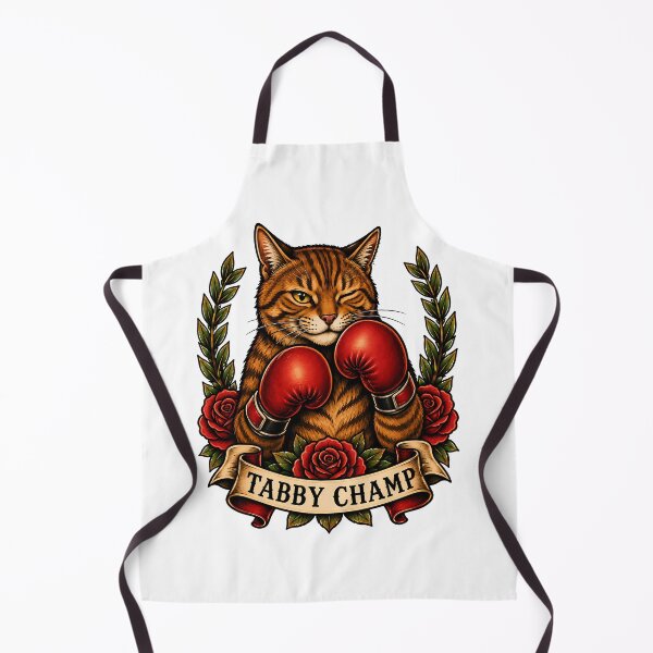 Item preview, Tabby Champ Boxing Cat Tattoo designed and sold by Old's Cool Cat Studio.
