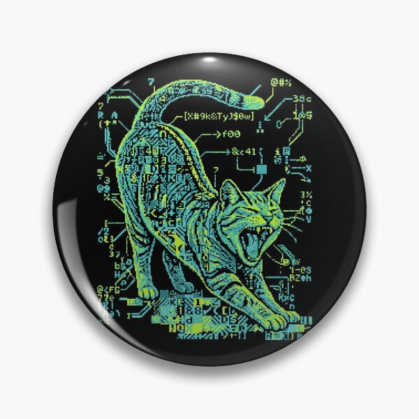 Item preview, ASCII Cat Pixel Art Circuit Board Feline Tech designed and sold by d247.