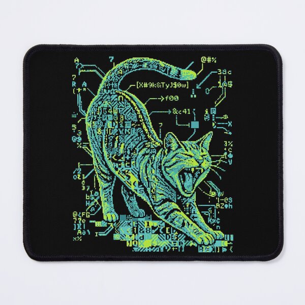 Item preview, ASCII Cat Pixel Art Circuit Board Feline Tech designed and sold by d247.