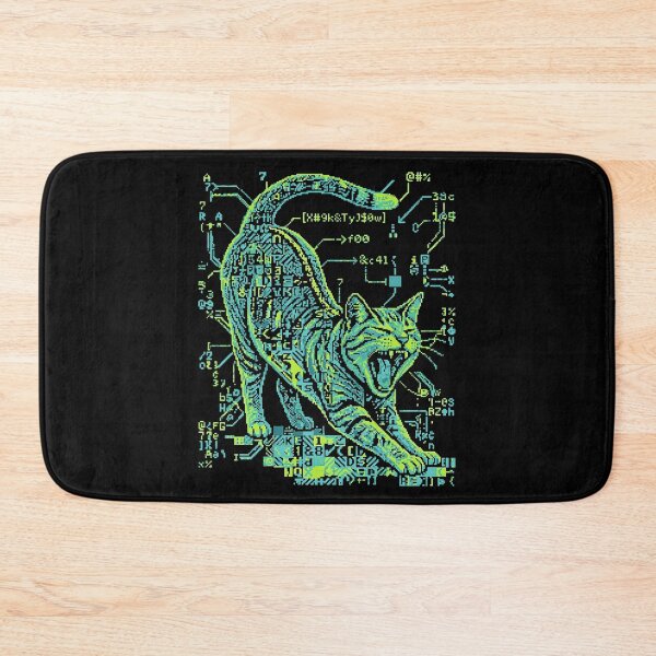 Item preview, ASCII Cat Pixel Art Circuit Board Feline Tech designed and sold by d247.