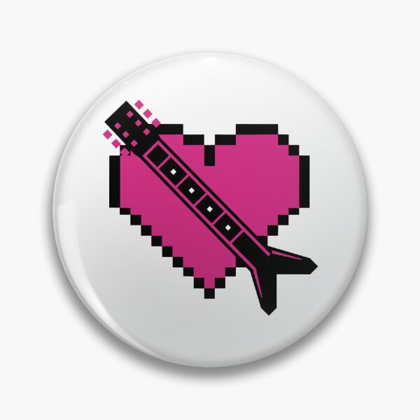 Item preview, Retro 8-Bit Pixel Guitar Heart designed and sold by KeremYurtseven.