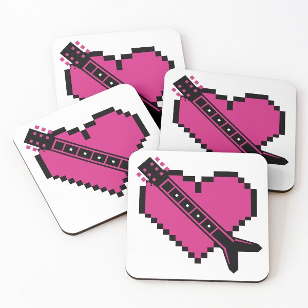 Item preview, Retro 8-Bit Pixel Guitar Heart designed and sold by KeremYurtseven.