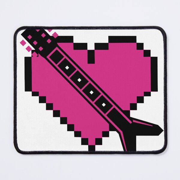 Item preview, Retro 8-Bit Pixel Guitar Heart designed and sold by KeremYurtseven.