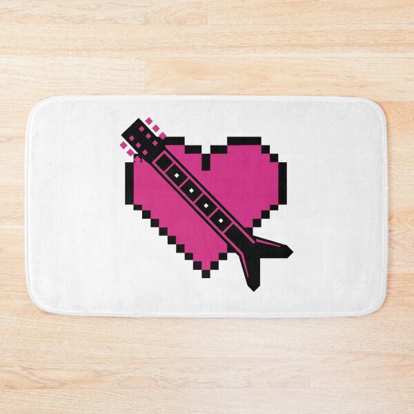 Item preview, Retro 8-Bit Pixel Guitar Heart designed and sold by KeremYurtseven.