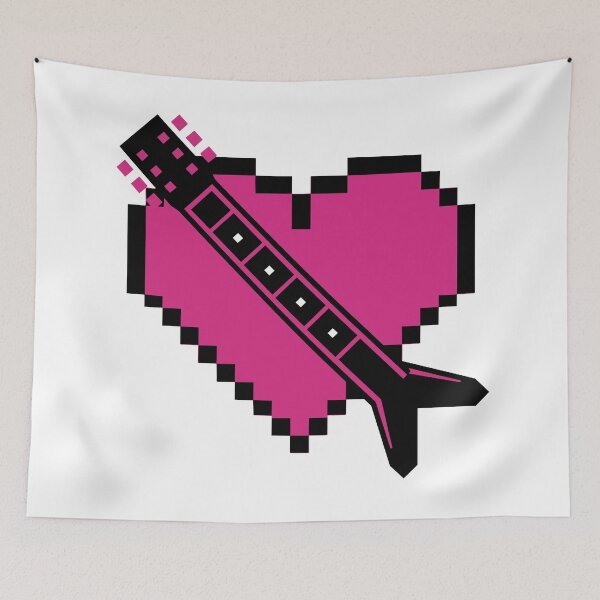 Artikelvorschau, Retro 8-Bit Pixel Guitar Heart entworfen und verkauft von KeremYurtseven.