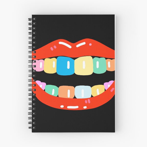 Item preview, Cute Cartoon Red Lips with Rainbow Colorful Teeth Doodle Art designed and sold by OksArtStudio.