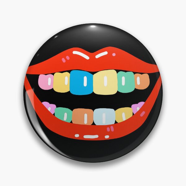 Item preview, Cute Cartoon Red Lips with Rainbow Colorful Teeth Doodle Art designed and sold by OksArtStudio.