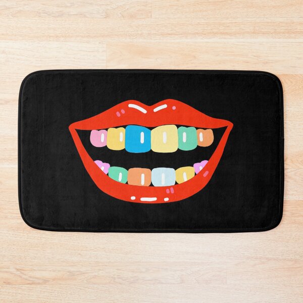 Item preview, Cute Cartoon Red Lips with Rainbow Colorful Teeth Doodle Art designed and sold by OksArtStudio.