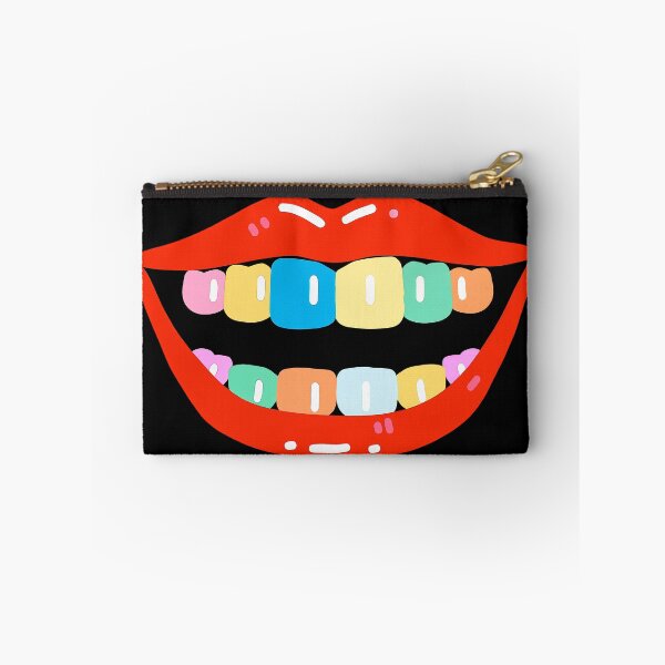 Item preview, Cute Cartoon Red Lips with Rainbow Colorful Teeth Doodle Art designed and sold by OksArtStudio.