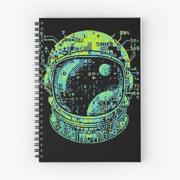 Item preview, Casco de astronauta, arte pixelado ASCII, explorador espacial designed and sold by d247.