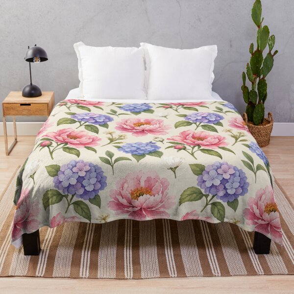 Item preview, Peony Hydrangea Floral Pattern – Vintage Botanical Print 1 designed and sold by SimplePoDesign.