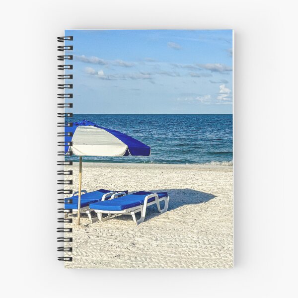 Item preview, Blue Loungers and Umbrella on White Sand Beach designed and sold by Craig Bernstein.