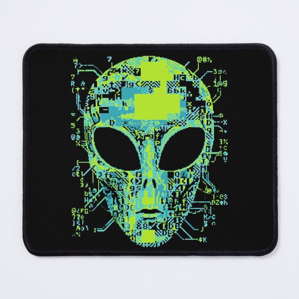 Item preview, Cyber Alien Head ASCII Glitch Art Pixel Tech designed and sold by d247.