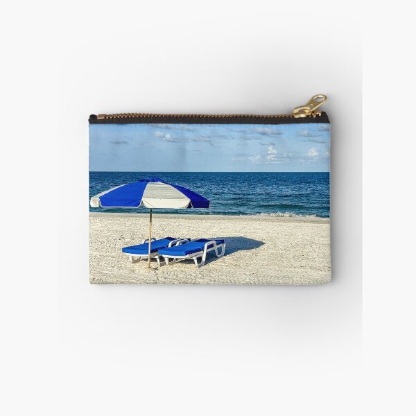 Item preview, Blue Loungers and Umbrella on White Sand Beach designed and sold by Craig Bernstein.