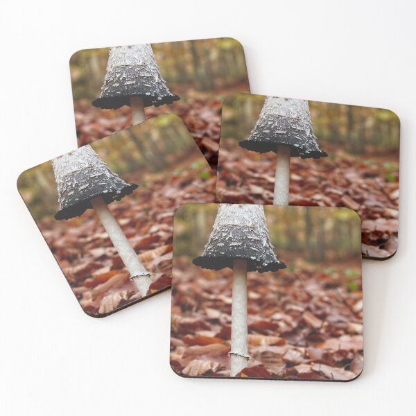 Item preview, Shaggy Mane Mushroom in Autumn Leaves designed and sold by bakosshops.