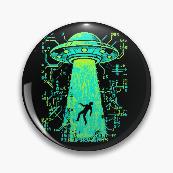 Item preview, Retro UFO Abduction ASCII Pixel Art designed and sold by d247.