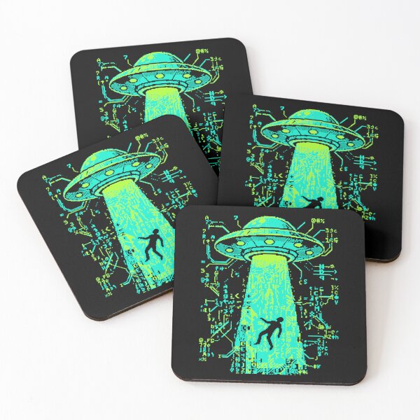 Item preview, Retro UFO Abduction ASCII Pixel Art designed and sold by d247.