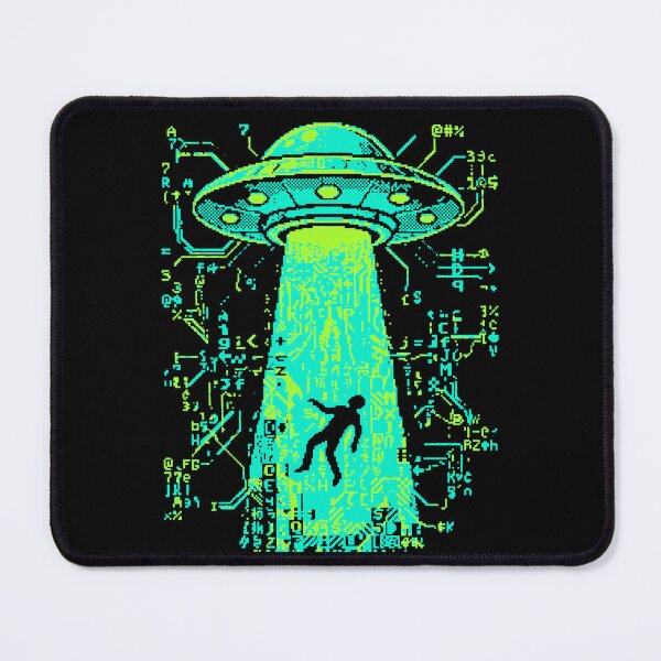 Item preview, Retro UFO Abduction ASCII Pixel Art designed and sold by d247.