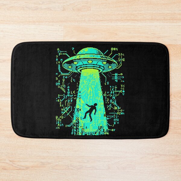 Item preview, Retro UFO Abduction ASCII Pixel Art designed and sold by d247.