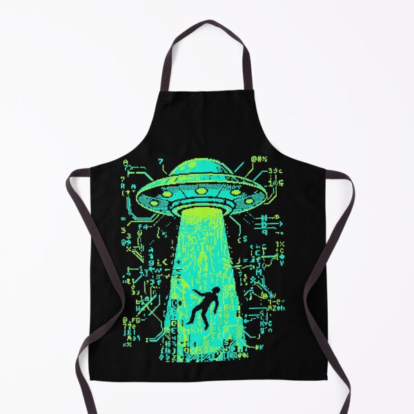 Item preview, Retro UFO Abduction ASCII Pixel Art designed and sold by d247.