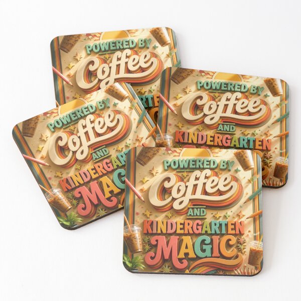 Item preview, Powered By Coffee And Kindergarten Magic Teacher Back To School designed and sold by mo-carnival.