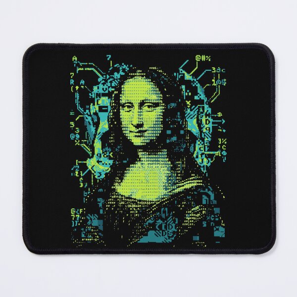 Item preview, Mona Lisa ASCII Glitch Art Cyberpunk Portrait designed and sold by d247.