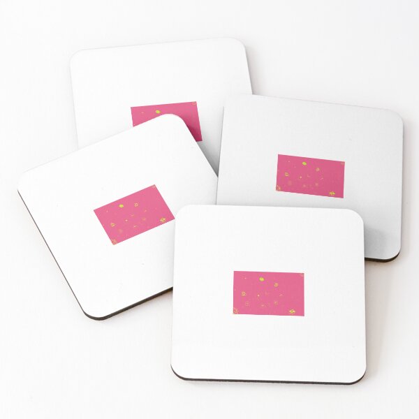 Item preview, Scattered Blossoms Doodle – Lime Yellow on Pink designed and sold by NylaInnerBloom.
