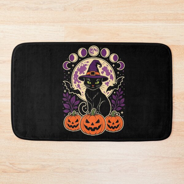 Item preview, Black Cat Witch Halloween Moon Phases Pumpkin Spooky Design designed and sold by TadeoNivar.