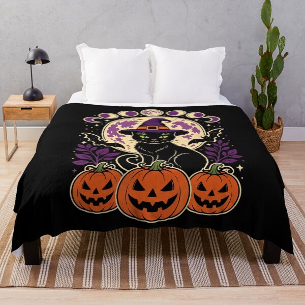 Item preview, Black Cat Witch Halloween Moon Phases Pumpkin Spooky Design designed and sold by TadeoNivar.