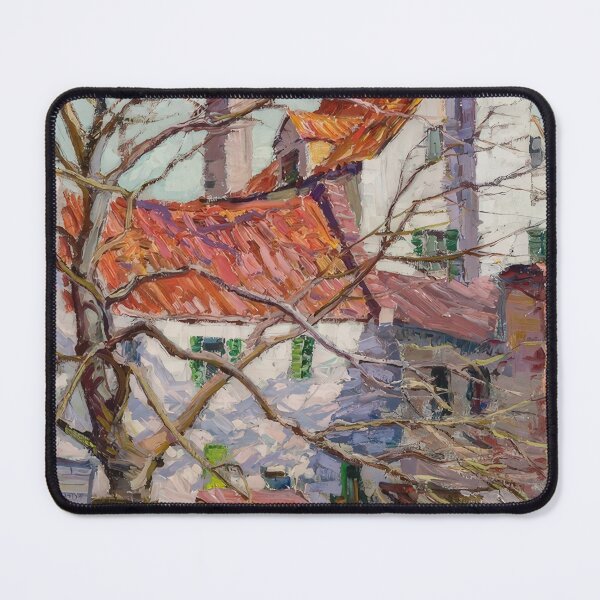 Item preview, Alfred Heber Hutty - Red Roofs - cityscape By Alfred Heber Hutty - Poster designed and sold by LILLIANSTRANGEy.