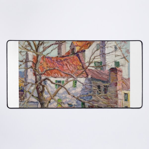 Item preview, Alfred Heber Hutty - Red Roofs - cityscape By Alfred Heber Hutty - Poster designed and sold by LILLIANSTRANGEy.