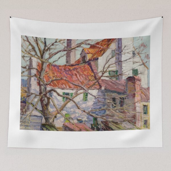 Item preview, Alfred Heber Hutty - Red Roofs - cityscape By Alfred Heber Hutty -  Poster designed and sold by LILLIANSTRANGEy.