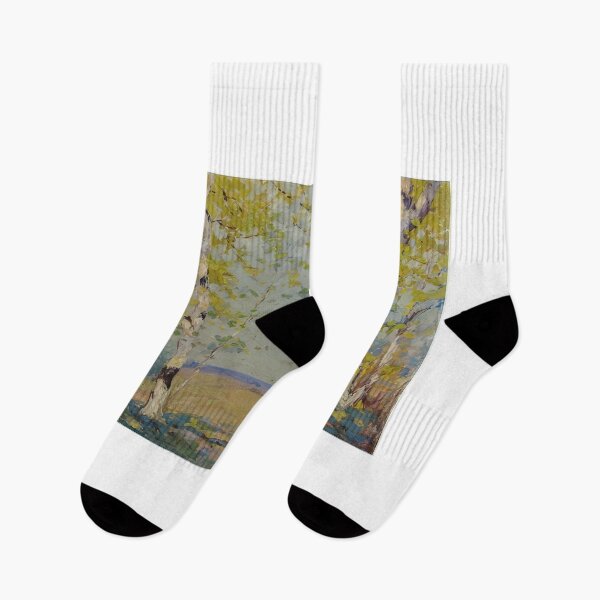 Item preview, Alfred Heber Hutty - Southern Autumn Birch - landscape By Alfred Heber Hutty -  Poster designed and sold by LILLIANSTRANGEy.