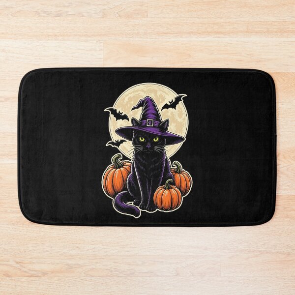 Item preview, Black Cat Witch Full Moon Pumpkins Halloween Spooky Design designed and sold by NoeValdric.