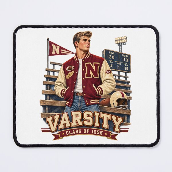 Item preview, 1955 Varsity Football Letterman Jacket designed and sold by Normandy Road Heritage™ - Vintage Garage Art.
