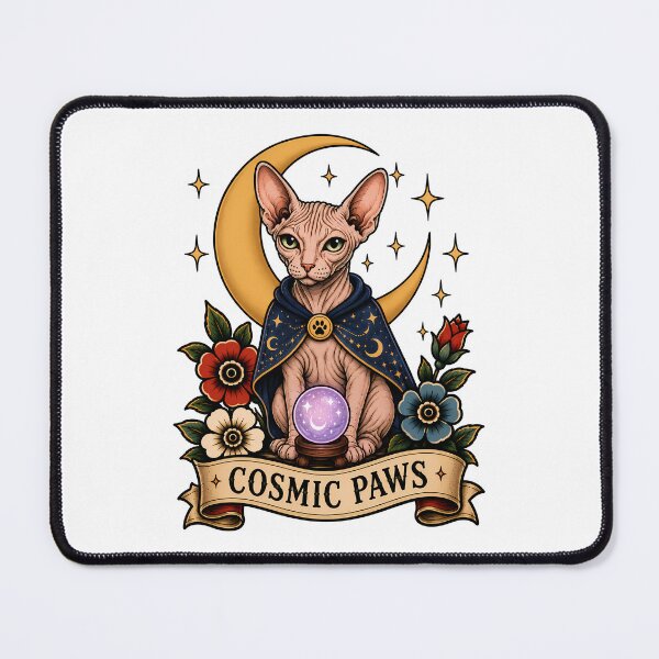 Item preview, Cosmic Paws Cat Tattoo Style designed and sold by Old's Cool Cat Studio.