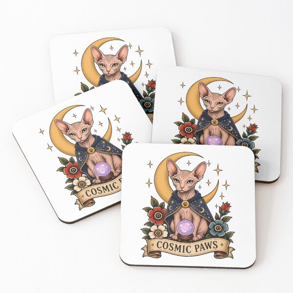 Item preview, Cosmic Paws Cat Tattoo Style designed and sold by Old's Cool Cat Studio.