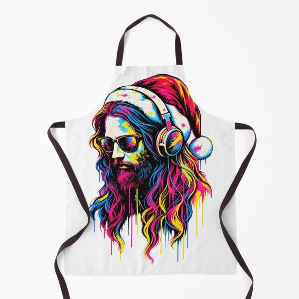 Item preview, Jesus Wearing Headphones Christmas Music Pop Art designed and sold by ARTwy.